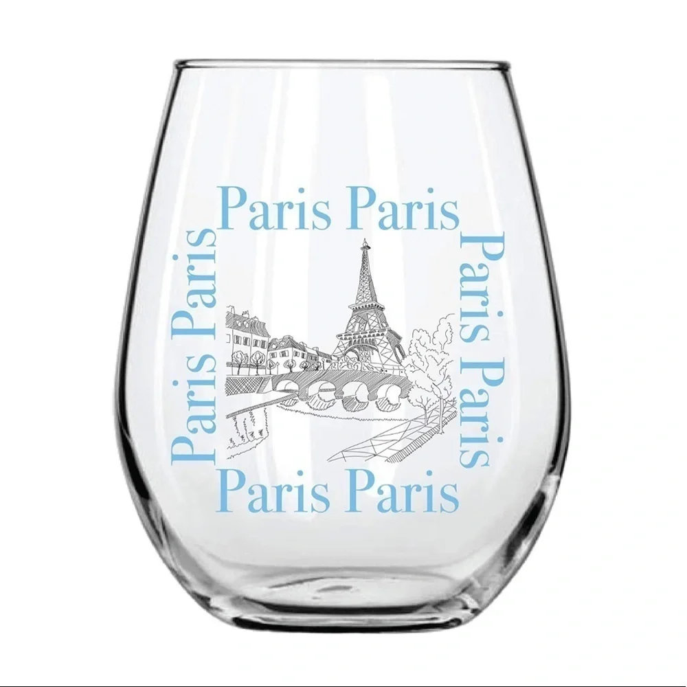 Circleware Voyagers Stemless Wine Glasses, Set of 4 Drinking Glassware  18.9 Oz